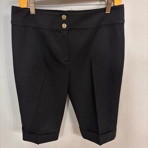St. John Collection Black Women's Cuffed Bermudas - Sz 12 EUC